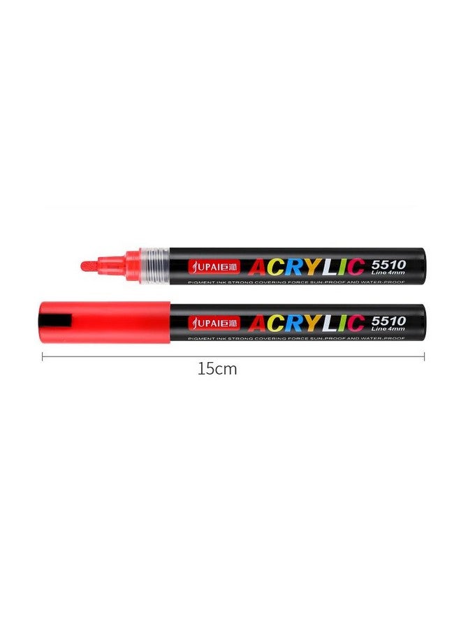 Like-It like it Jupai 24 Color Acrylic Paint Markers 4.0mm Tip Paint Pens Permanent Graffiti Markers for Rock Wood Mugs Fabric Windows or DIY Craft - Image 3