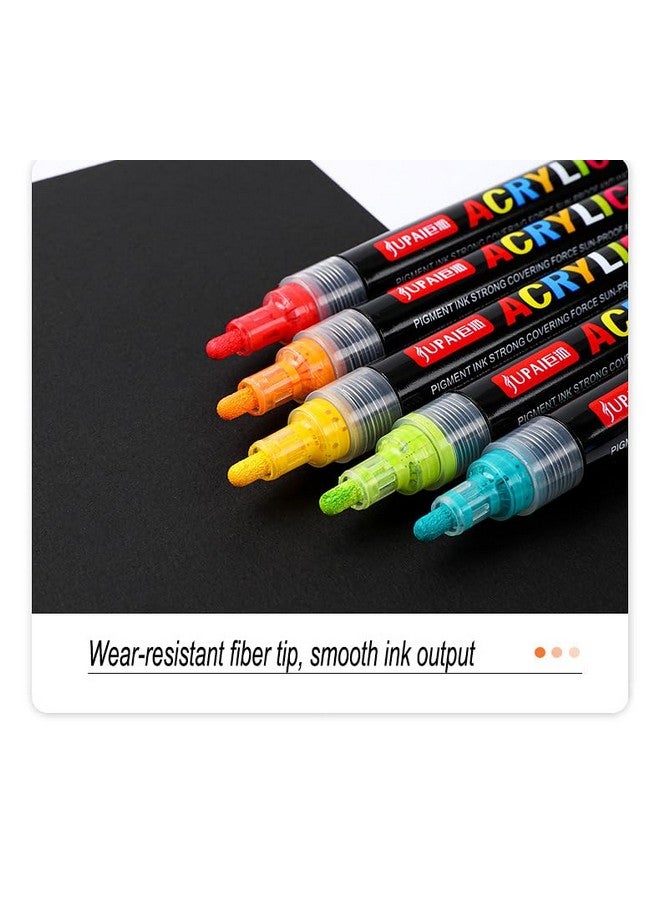 Like-It like it Jupai 24 Color Acrylic Paint Markers 4.0mm Tip Paint Pens Permanent Graffiti Markers for Rock Wood Mugs Fabric Windows or DIY Craft - Image 2