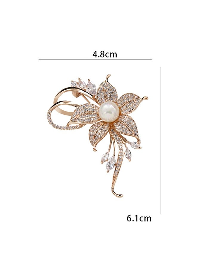 Beyond Full Diamond Flowers Brooche, Anti Rust and Anti Fading Alloy Brooch Pins, Corsage Scarf Clip Women Girls (Green) - Image 2
