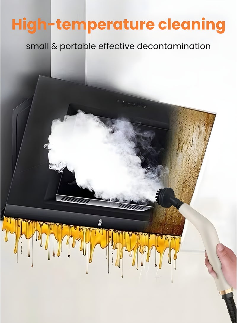 منظف ​​بخاري محمول بقوة 1800 واط، جهاز بخاري محمول عالي الضغط مع ملحقات لتنظيف المطبخ والحمام والأريكة والبلاط والسيارة بدون مواد كيميائية - Image 4