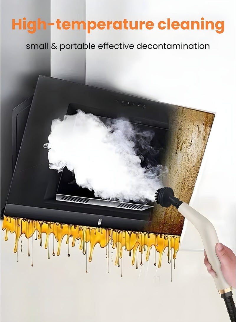 منظف ​​بخاري محمول بقوة 1800 واط مع 9 ملحقات لتنظيف الأرضيات المنزلية والمفروشات والمطبخ والحمام والجص والسيارة - Image 5