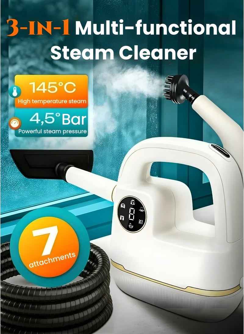 1800W High Pressure Steam Cleaner, Portable Handheld Steamer with Digital Display, 15s Fast Heat-Up, 300ML Water Tank, 3-Level Adjustable Steam, Dry Burn Protection for Home - Image 1