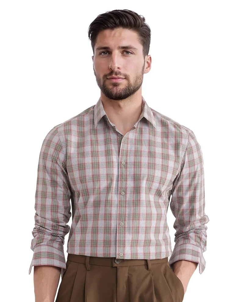 Rare Rabbit Men's Yard Check Cotton Shirt