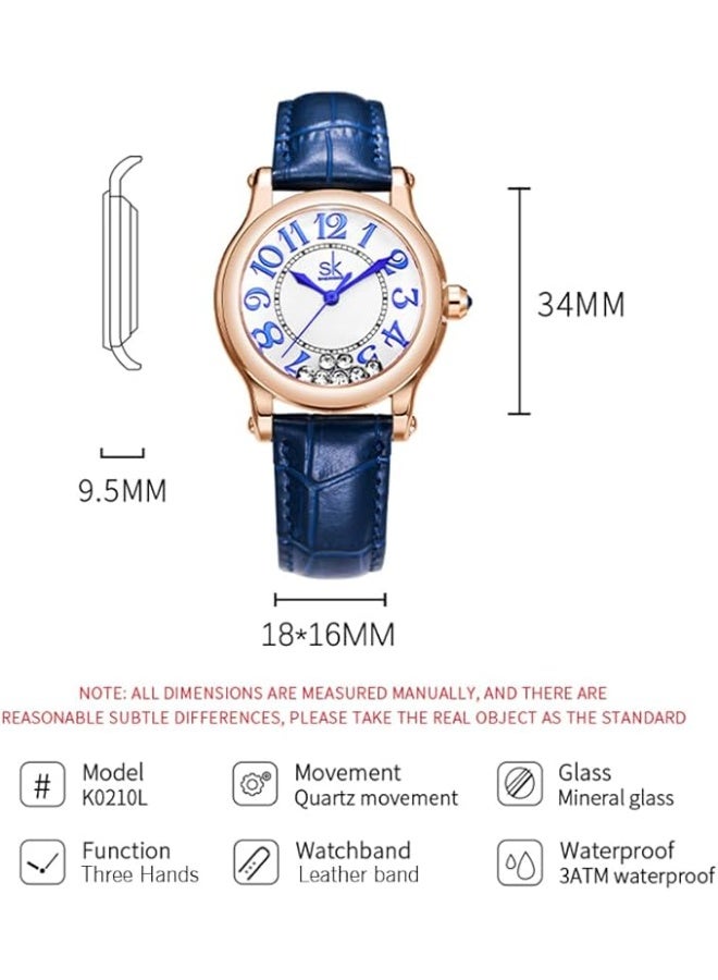 SHENGKE Casual Fashion Women's Watch Easy-to-Read Dial 12-Hour Display Round Case Analog Wrist Watch Soft and Breathable Leather Strap - Image 3