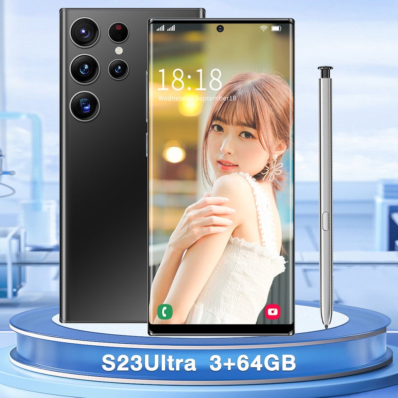 Generic (Unbranded) هاتف S23 Ultra بشاشة HD مقاس 6.7 بوصة وذاكرة RAM سعة 3 جيجابايت وذاكرة ROM سعة 64 جيجابايت وبطارية سعة 2600 مللي أمبير ونظام أندرويد 8.1 بلون ذهبي وقابس أمريكي - Image 2