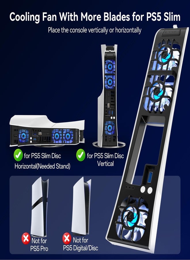 نيودري مروحة تبريد NEWDERY لملحقات P5 Slim، مروحة تبريد هادئة مطورة مع سرعة تلقائية، منفذ USB 3.0 للتحكم وإضاءة RGB، مخصصة لهاتف P5 Slim فقط - Image 2