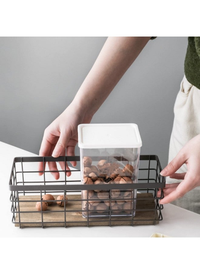 Dicunoy Dicunoy Set of 2 Small Wire Baskets, Narrow Rustic Storage Bin for Bathroom Counter, Farmhouse RectangleOrganizer Tray for Kitchen Countertop, Pantry, RV, School Classrooms, Office Decorative  - Image 5