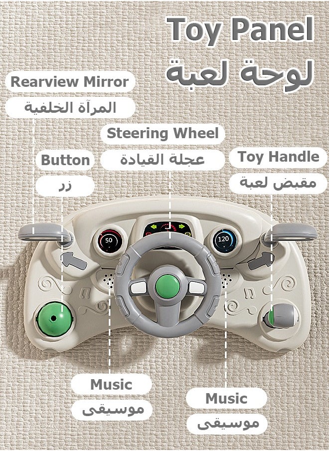 مشاية اطفال - طاولة تغذية - مع لعبة، حاجب شمسي - ارتفاع قابل للتعديل - مساعدة الطفل على المشي - بيبي كار