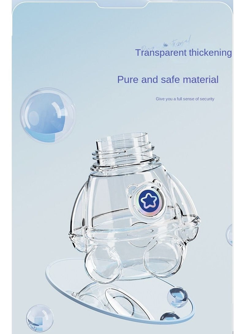 Y&D Cartoon Aerospace Bear Children's Plastic Straw Cup With Straps And Laser Stickers - Image 3