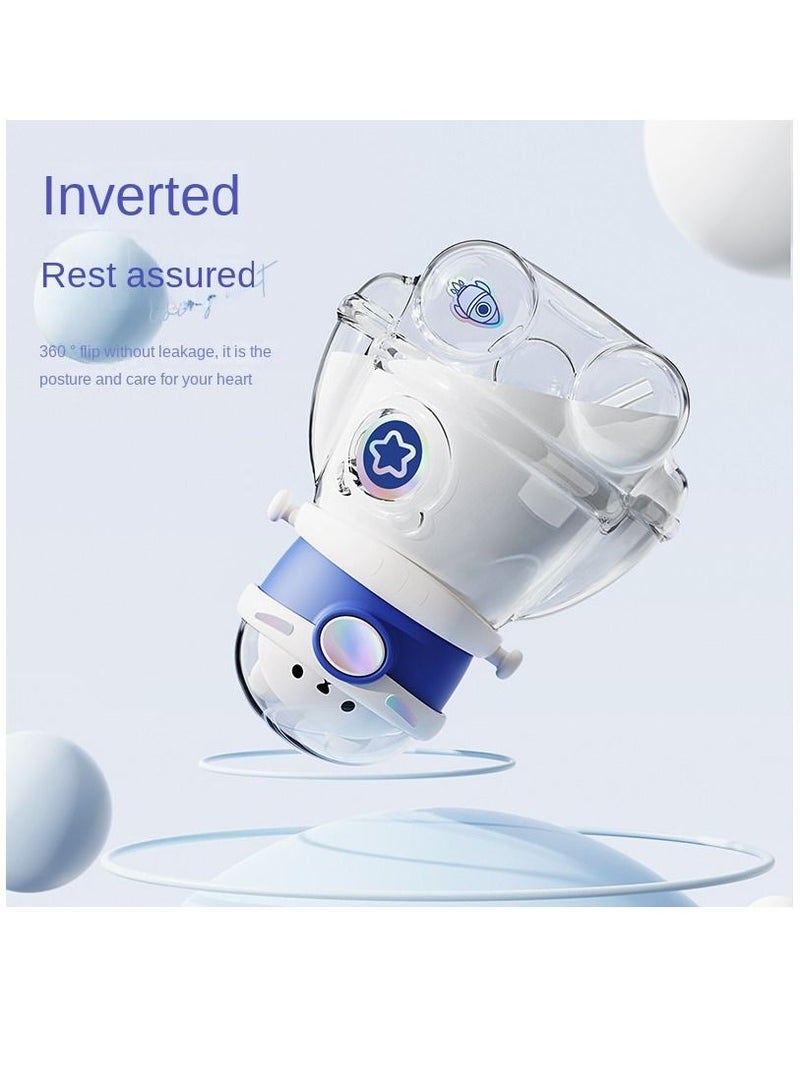 Y&D Cartoon Aerospace Bear Children's Plastic Straw Cup With Straps And Laser Stickers - Image 2