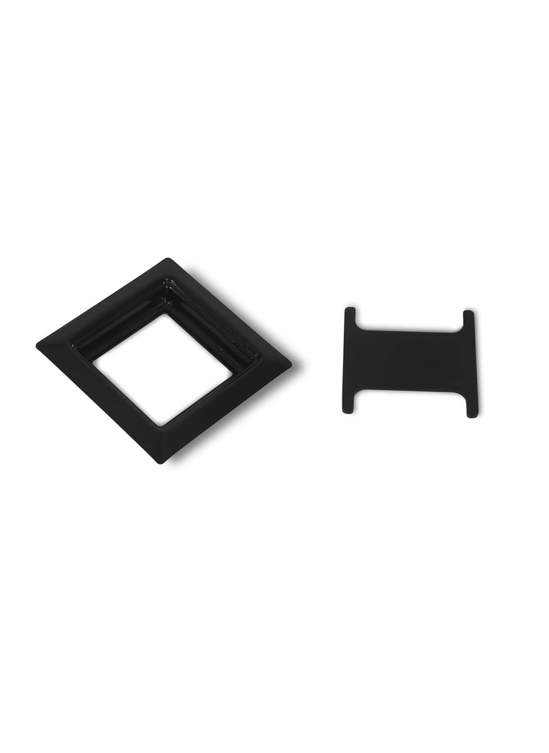 Nixnine Nixnine 25 Inch Stainless Steel Cable ManagerCable Hole Cover GrommetWire Cable Organiser Manager Black Square Pack of 2  - Image 3