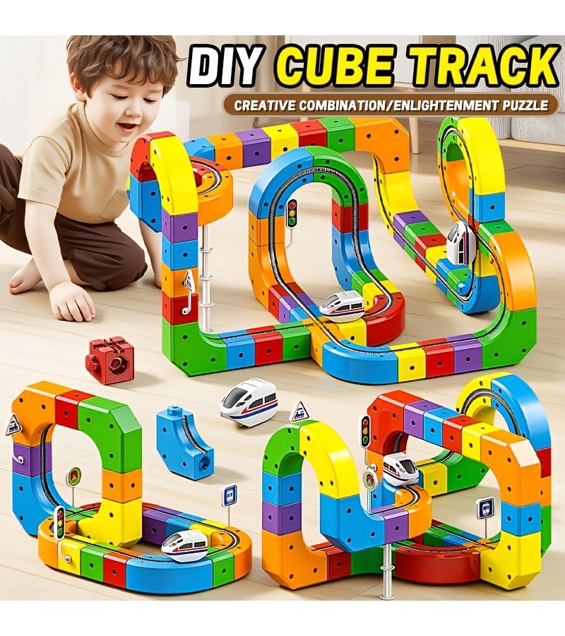 98Pcs 3D Transformable Magnetic Track Train Set Educational Toy for Kids - Image 3