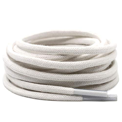 DELELE 2 Pair 39 inch White Round Waxed Oxford Shoe Laces for Dress Shoes and Boots - Image 3