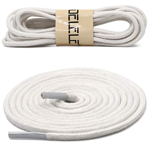 DELELE 2 Pair 39 inch White Round Waxed Oxford Shoe Laces for Dress Shoes and Boots - Image 2