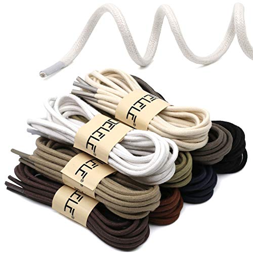 DELELE 2 Pair 39 inch White Round Waxed Oxford Shoe Laces for Dress Shoes and Boots - Image 4
