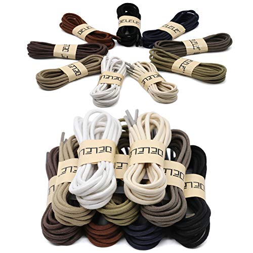 DELELE 2 Pair 39 inch White Round Waxed Oxford Shoe Laces for Dress Shoes and Boots - Image 5