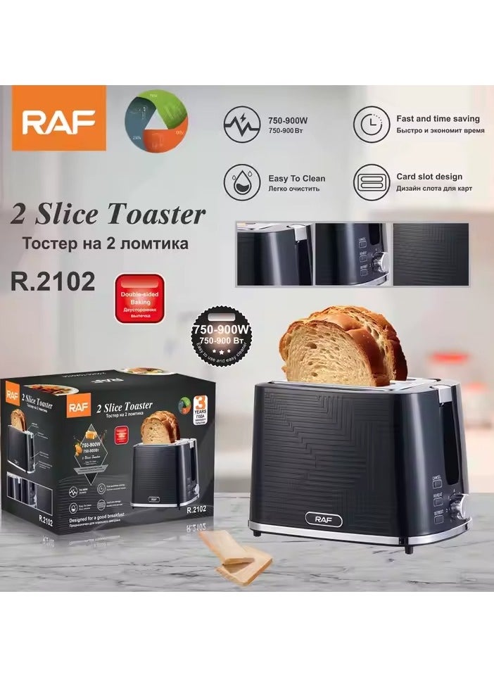 RAF - 2 Slice Toaster/5 Roasting Modes/Defrost,Reheat,Cancel Function/900  Watt - Image 1