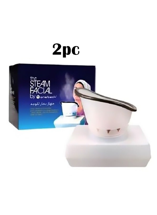 كاز جهاز بخار للوجه، قطعتان، أبيض