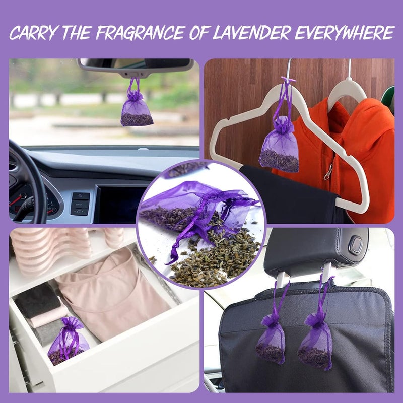 20 Pack Lavender Sachets for Wardrobes, Drawers & Cars – Natural Dried Lavender Bags for Moth Repellent & Long-Lasting Freshness - Image 5