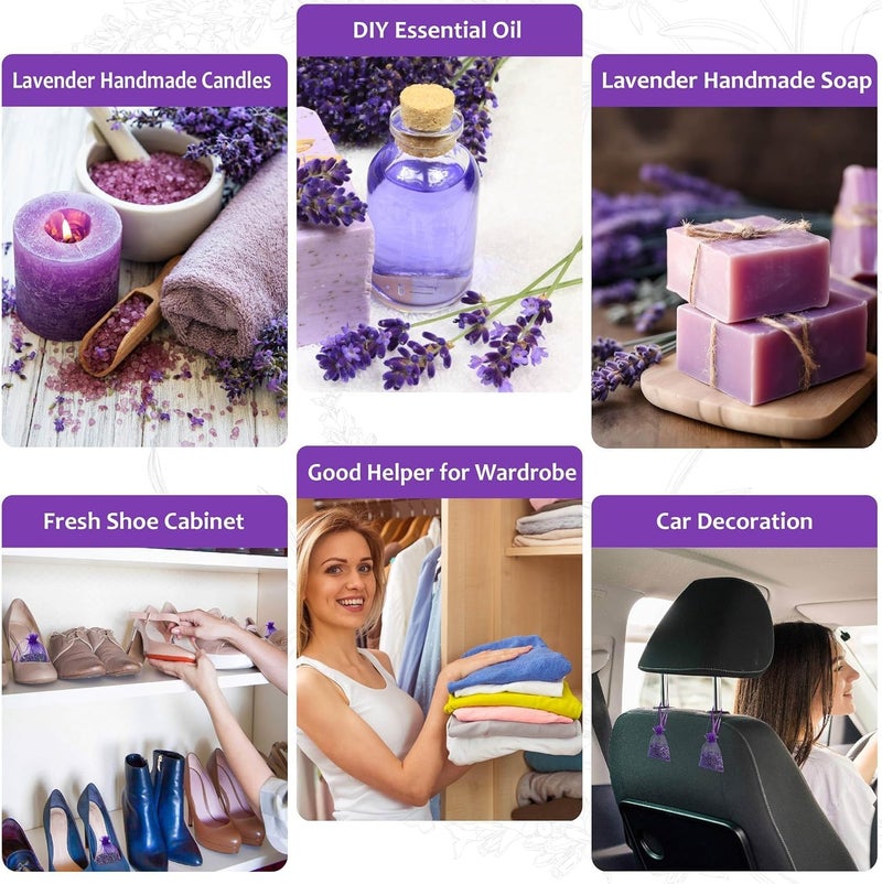 20 Pack Lavender Sachets for Wardrobes, Drawers & Cars – Natural Dried Lavender Bags for Moth Repellent & Long-Lasting Freshness - Image 3