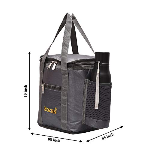 ROZEN Lunch Tiffin Bag roz101-DC Greyfor School Office Picnic (Grey) - Image 2