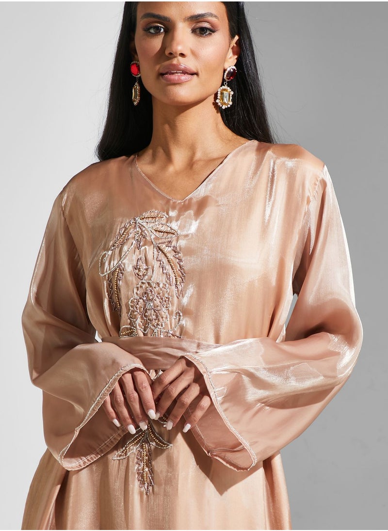 hayas closet - Embellished Belted Jalabiya - Image 1