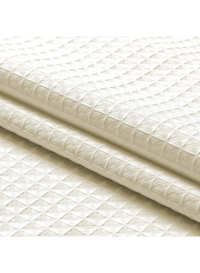 Rubik Premium Shower Curtain Thick Fabric Waffle Weave Design 5-Star Hotel Quality, Waterproof Mildew-proof No Smell Washable with 12 Hooks for Bathroom (Beige, 180 x 200cm)  - Image 3