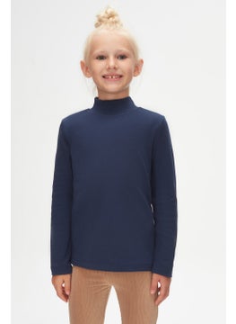 Light Navy Blue Basic Winter Half Turtleneck Long Sleeve Girls T-Shirt - pzsku/ZF2BDE7F549DB10200A92Z/45/_/1731190107/b3a71ccb-4a8d-4282-b82c-2ece4f84afdf