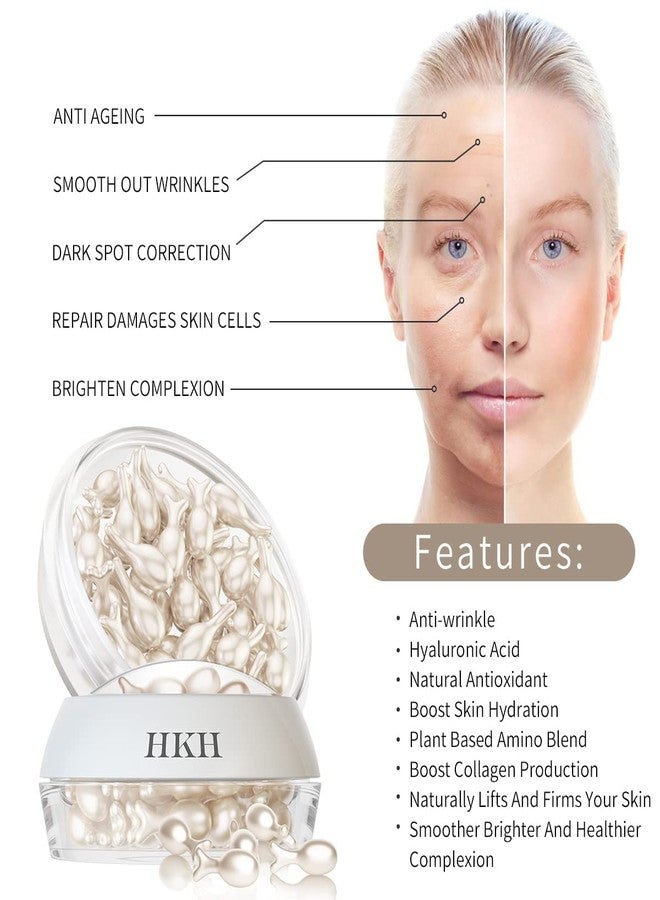 HKH Niacinamide Serum Capsules for Face: 38 Caps Dark Spot Remover Brightening Anti Aging Hydrating Pore Minimizer Hyaluronic Acid Vitamin C Firming For Men & Women 30+ Sensitive Skin Travel Friendly - Image 2