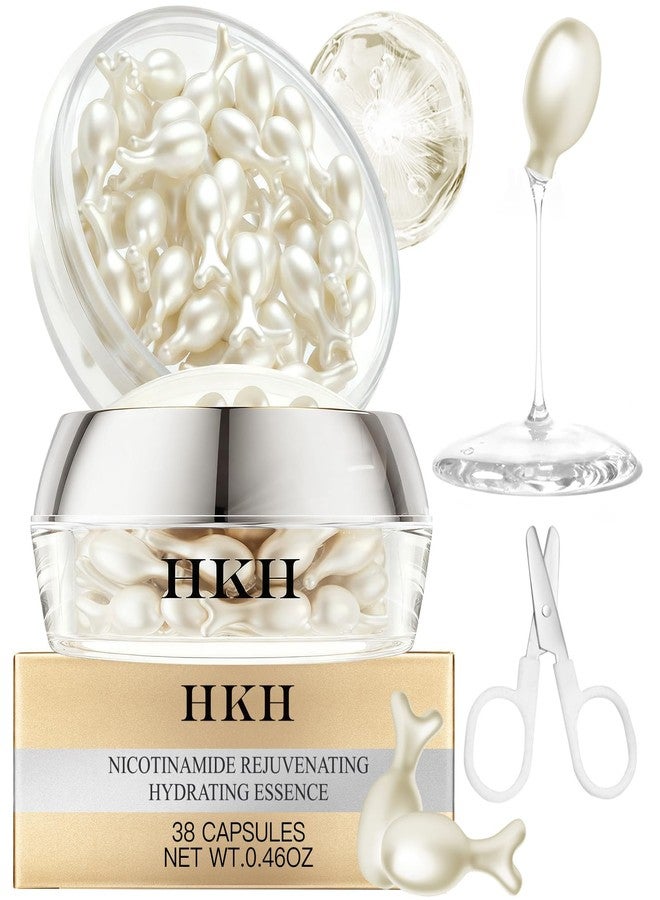 HKH Niacinamide Serum Capsules for Face: 38 Caps Dark Spot Remover Brightening Anti Aging Hydrating Pore Minimizer Hyaluronic Acid Vitamin C Firming For Men & Women 30+ Sensitive Skin Travel Friendly - Image 1