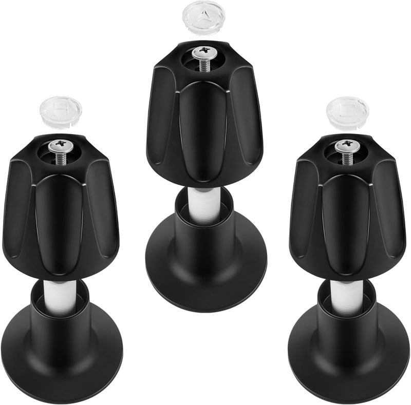 RAWILL Shower knobs 3 Piece Replacement Trim Kit for Pfister Verve - Matte Black Faucet Handles Set with Hot, Cold, Diverter Knobs & Flange Base - Image 1