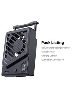 Ulanzi ULANZI Camera Cooling Fan Black New Spring Telescopic Mounting Adjustable Mini Intelligent Cooling Fan Real time Monitoring with Type C Charging Port Compatible with Sony Canon FUJIFILM Nikon  - Image 5