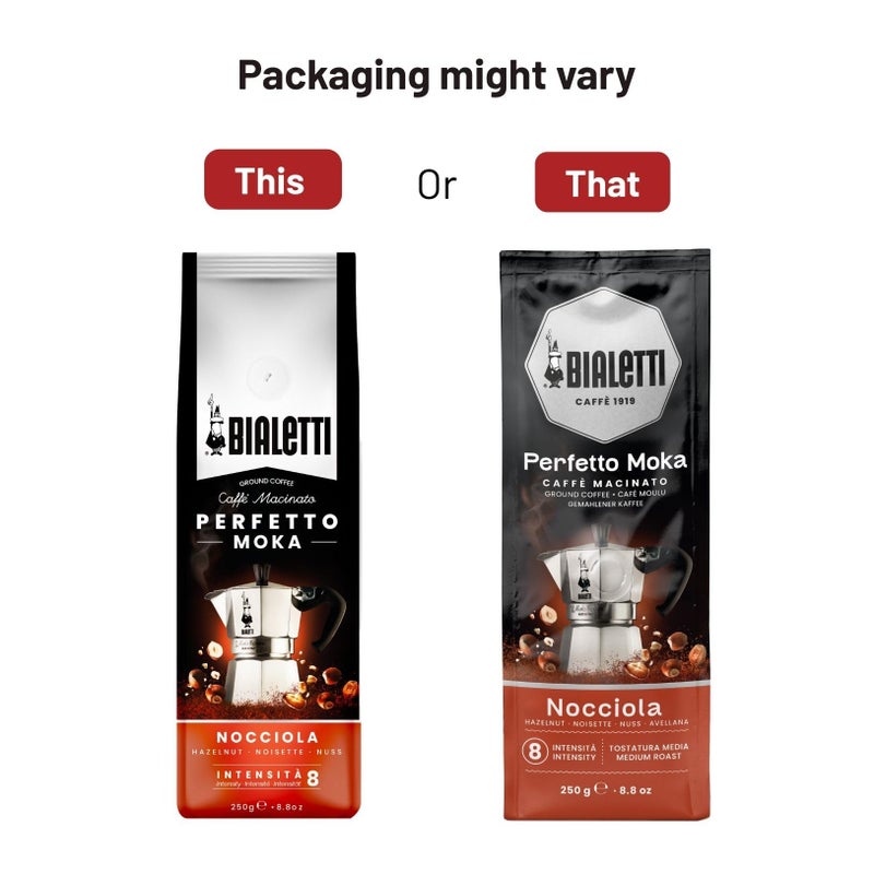 Bialetti - Perfetto Moka Nocciola: Medium Roasting Ground Coffee, Hazelnut Aroma, 8.8 Oz - 250g, Bag with Flavour-Saving Valve - Image 5