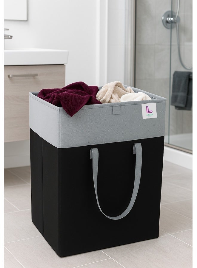 LAZER Foldable Laundry Basket with Lid for Bedroom - Image 3