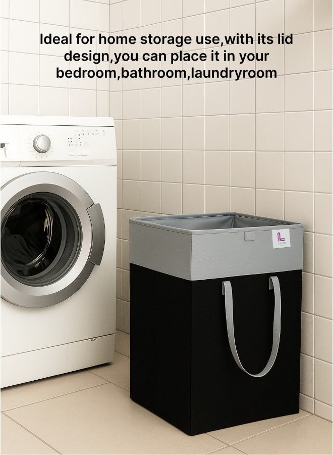LAZER Foldable Laundry Basket with Lid for Bedroom - Image 5