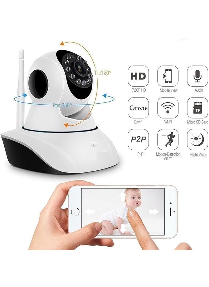 HD Camera with 2-Way Audio with Double Antenna | Smart WiFi 1080P CLEARITY APP Based V380 Pro Home and Office with Night Vision Ultra HD Wireless IP CCTV Security Camera