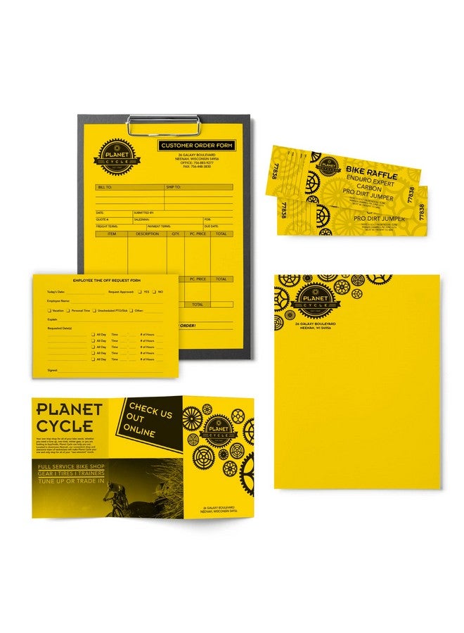 نينا ورق ألوان زاهية من أستروبرايتس مقاس 8 1/2 بوصة. × 11 بوصة. رزمة شمسية صفراء معتمدة من FSC بوزن 24 رطل مكونة من 500 ورقة 21538 - Image 3