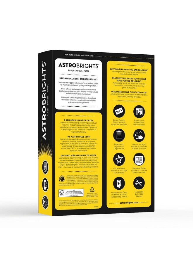 نينا ورق ألوان زاهية من أستروبرايتس مقاس 8 1/2 بوصة. × 11 بوصة. رزمة شمسية صفراء معتمدة من FSC بوزن 24 رطل مكونة من 500 ورقة 21538 - Image 2