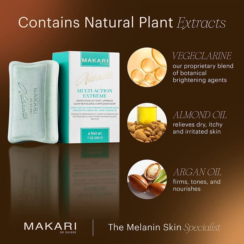 Makari Naturalle Multi-Action Extreme Toning Soap (7 oz) | Moisturizing Bar Soap | Normalizes Oil Levels | Cleanse, Soften, Brighten, and Smooth Rough Skin | Ideal for Sensitive to Dry Skin Types - Image 4