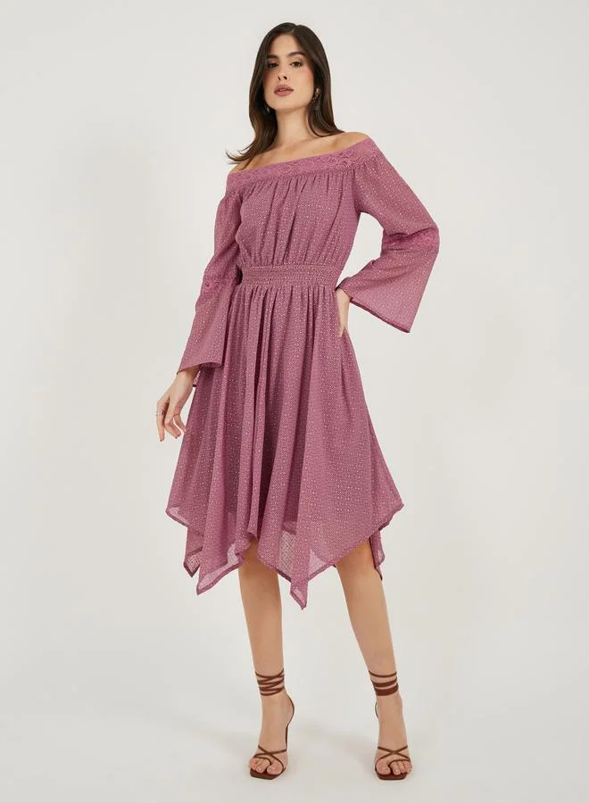 Styli Off-Shoulder A-Line Dress
