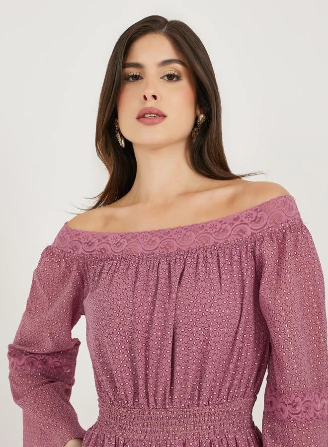 Styli Off-Shoulder A-Line Dress