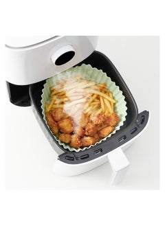 LKTOCAFT Light Green Air Fryer Silicone Pot with Gloves Reusable Easy Cleaning Air Fryer Liner Silicone for Air Fryer Basket 7.9in 19cm  - Image 2