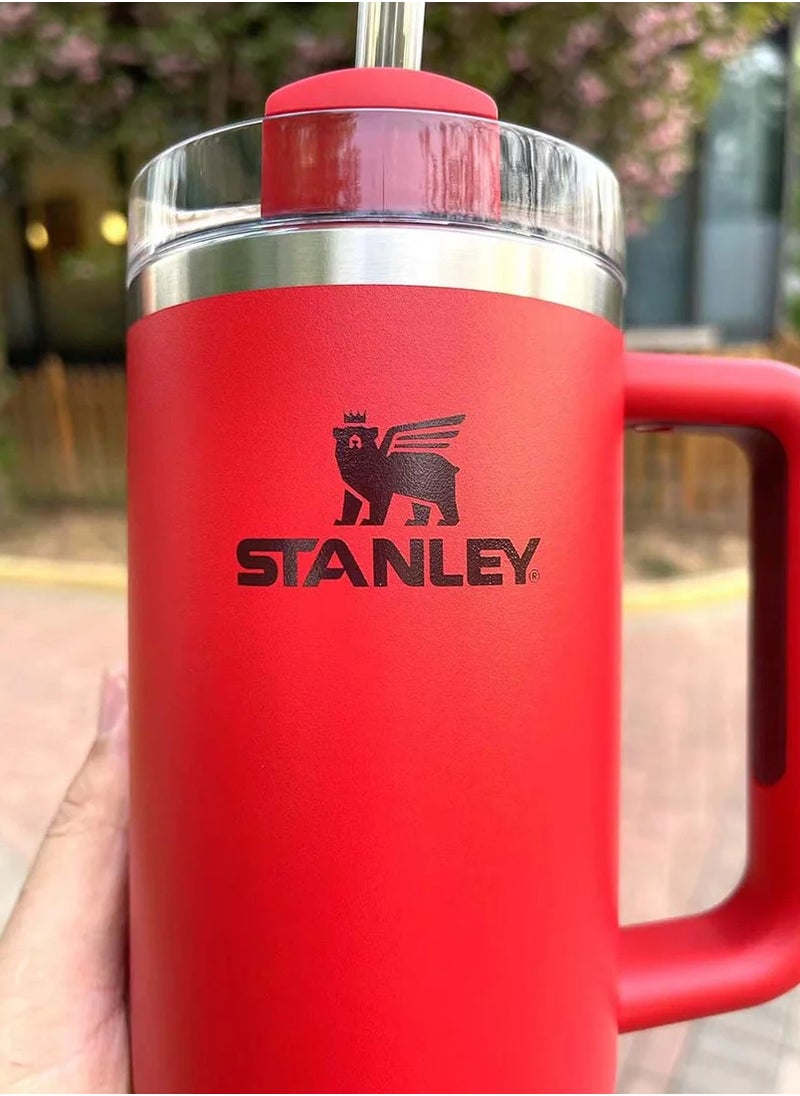 Stanley - Stanley cup Stainless Steel with Lid and Straw for Water Iced Tea,Coffee and Smoothie 887ml - Lava - Image 1