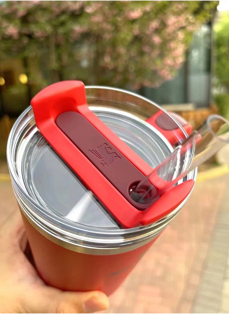 Stanley - Stanley cup Stainless Steel with Lid and Straw for Water Iced Tea,Coffee and Smoothie 887ml - Lava - Image 1