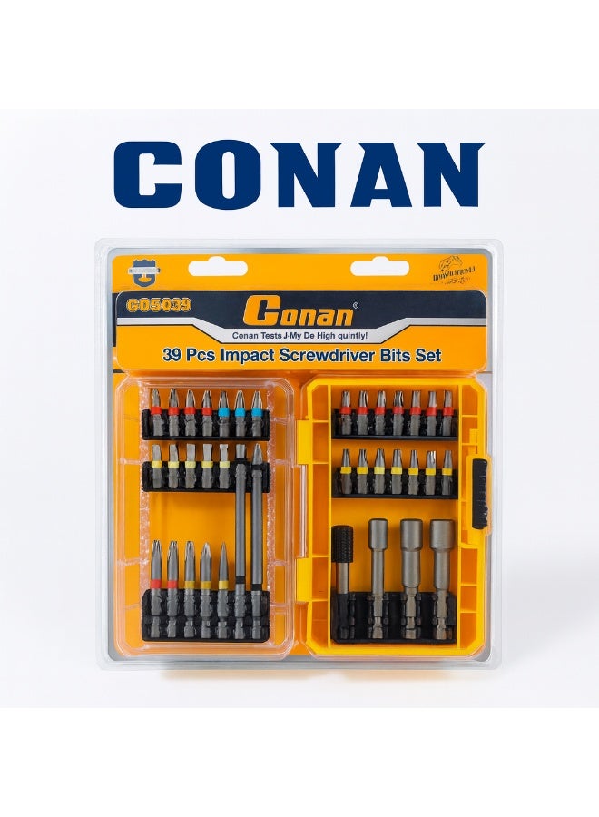 CONAN 39 Pcs Impact Screwdriver Bits Set – Industrial Grade S2 Steel – COS039 - Image 1