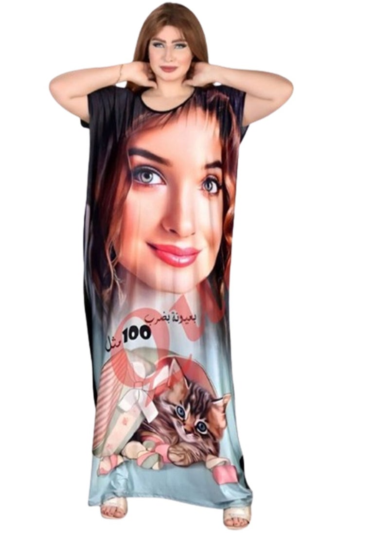 Generic - Summer Printed Women's Abaya - Image 1