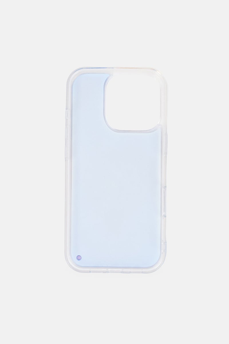 Karl Lagerfeld حافظة حماية سائلة لامعة لجهاز آيفون 16 برو، زرقاء - Image 3