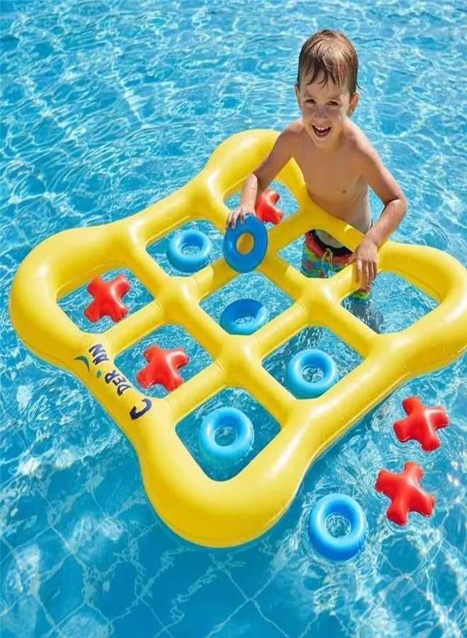 Conderyang Pool Games Set Giant Inflatable Tic-Tac-Toe Board with 10 Balls 2-10 Players 4.6 Ft Foldable Floating Water Toys Outdoor Play Pool Toys for Summer Swimming Pools Family Reunion Games Party - Image 5