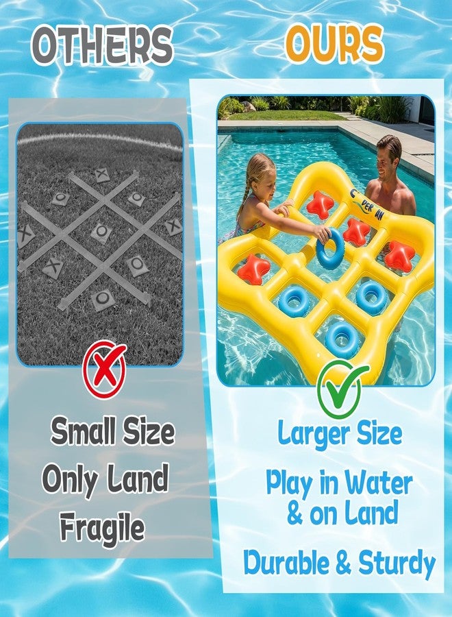 Conderyang Pool Games Set Giant Inflatable Tic-Tac-Toe Board with 10 Balls 2-10 Players 4.6 Ft Foldable Floating Water Toys Outdoor Play Pool Toys for Summer Swimming Pools Family Reunion Games Party - Image 4