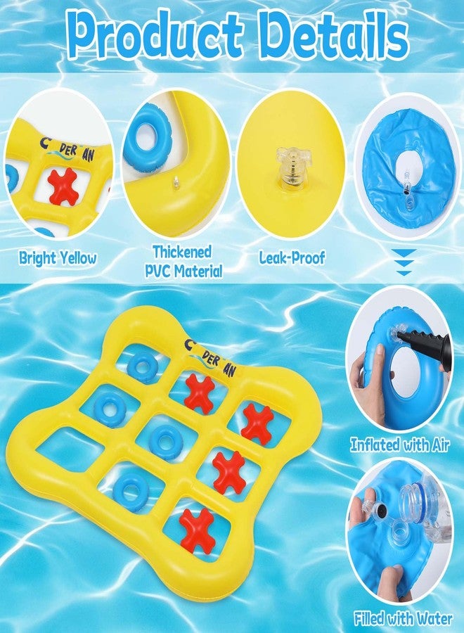Conderyang Pool Games Set Giant Inflatable Tic-Tac-Toe Board with 10 Balls 2-10 Players 4.6 Ft Foldable Floating Water Toys Outdoor Play Pool Toys for Summer Swimming Pools Family Reunion Games Party - Image 3